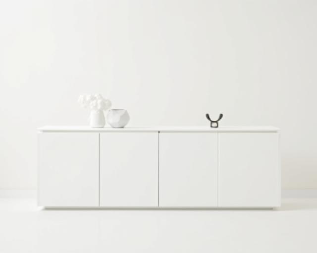 Minimalistisches Sideboard Zürich in Weiss